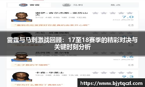 雷霆与马刺激战回顾：17至18赛季的精彩对决与关键时刻分析