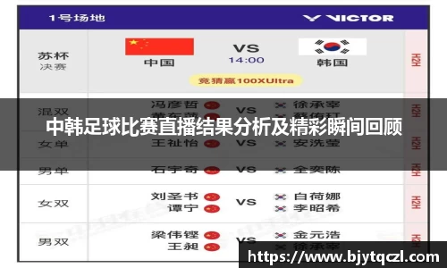 中韩足球比赛直播结果分析及精彩瞬间回顾